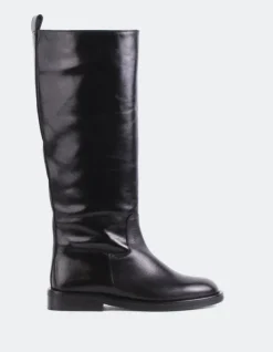 Tall Boots-L'INTERVALLE Lherma Black Leather