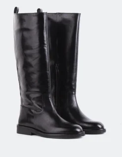 Tall Boots-L'INTERVALLE Lherma Black Leather