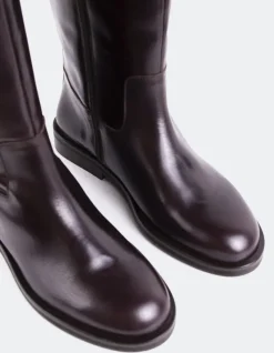 Tall Boots-L'INTERVALLE Lherma Brown Leather