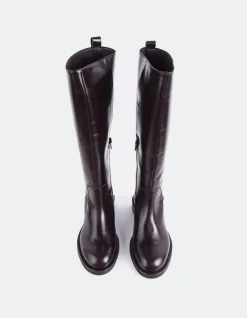 Tall Boots-L'INTERVALLE Lherma Brown Leather