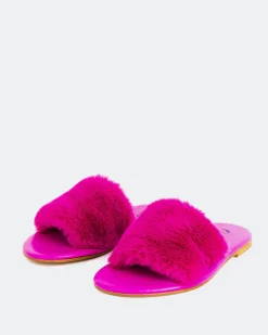 Flats-L'INTERVALLE Lillet Fuchsia Faux Fur