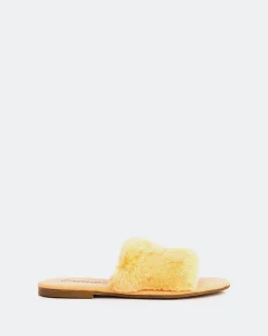 Flats-L'INTERVALLE Lillet Orange Faux Fur