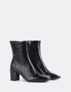 Ankle Boots-L'INTERVALLE Lioni Black Naplack