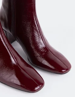 Ankle Boots-L'INTERVALLE Lioni Burgundy Naplack