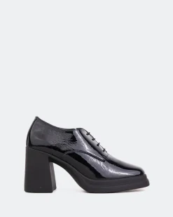 Platforms|Lace-up-L'INTERVALLE Lombardia Black Naplack