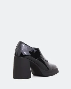 Platforms|Lace-up-L'INTERVALLE Lombardia Black Naplack