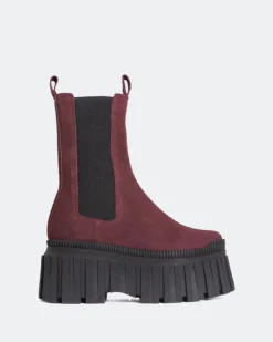 Chelsea|Ankle Boots-L'INTERVALLE Lorana Burgundy Suede