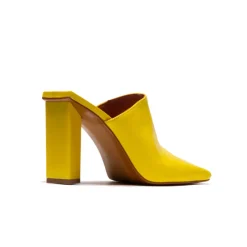 Mules-L'INTERVALLE Loutro Yellow Leather