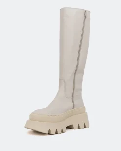 Tall Boots-L'INTERVALLE Mahone Beige Leather