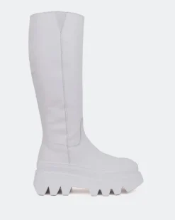 Tall Boots-L'INTERVALLE Mahone White Leather