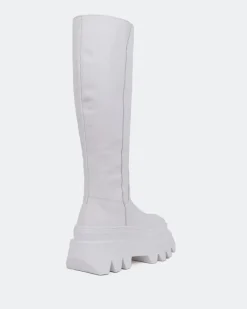 Tall Boots-L'INTERVALLE Mahone White Leather