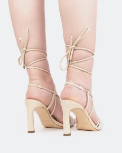 Strappy-L'INTERVALLE Maido, Vanilla Leather/Cuir Vanille
