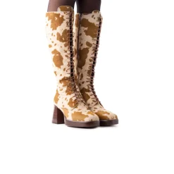 Platform|Tall Boots-L'INTERVALLE Mainz Brown Cow Pony