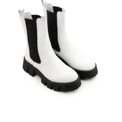 Chelsea|Ankle Boots-L'INTERVALLE Makati White Leather