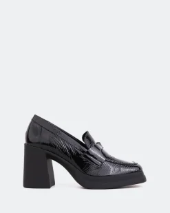 Platforms|Loafers-L'INTERVALLE Mantova Black Naplack