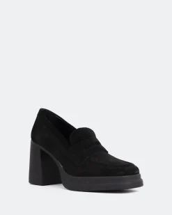 Platforms|Loafers-L'INTERVALLE Mantova Black Suede