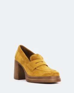 Platforms|Loafers-L'INTERVALLE Mantova Cognac Suede