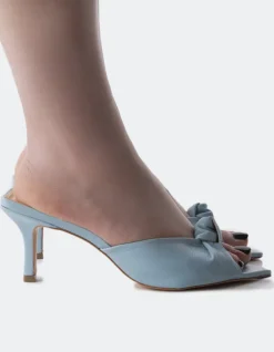 Mid Heels|Mules-L'INTERVALLE Manzanillo Blue Leather