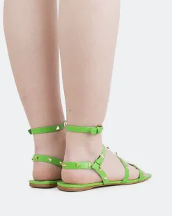Strappy|Flats-L'INTERVALLE Marcie Green Leather