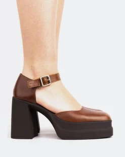 Platforms|Mary-jane-L'INTERVALLE Marconi Brown Leather