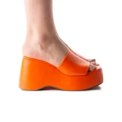 Wedges-L'INTERVALLE Mariel Orange Leather