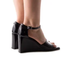 Wedges-L'INTERVALLE Mariposa Black Leather