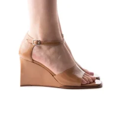Wedges-L'INTERVALLE Mariposa Camel Leather