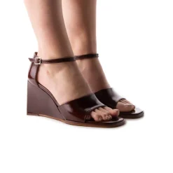 Wedges-L'INTERVALLE Mariposa Chestnut Leather
