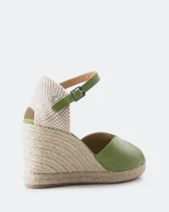 Wedges-L'INTERVALLE Marzia Green Leather