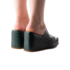 Wedges-L'INTERVALLE Matamoros Green Leather