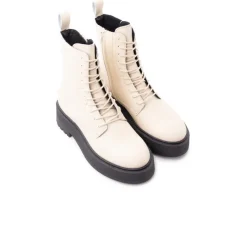 Ankle Boots-L'INTERVALLE Matane Beige Leather