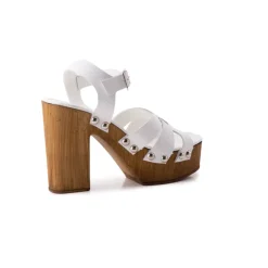 Wood Sandals-L'INTERVALLE Matilda White Leather