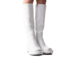 Tall Boots-L'INTERVALLE Maverik White Leather