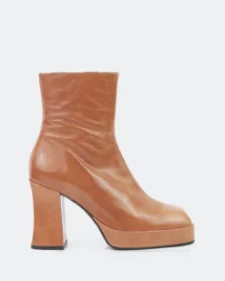 Platform|Ankle Boots-L'INTERVALLE Mayotte Burnt Orange Leather