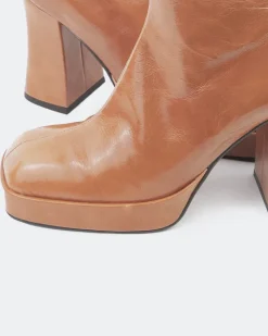 Platform|Ankle Boots-L'INTERVALLE Mayotte Burnt Orange Leather