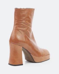 Platform|Ankle Boots-L'INTERVALLE Mayotte Burnt Orange Leather