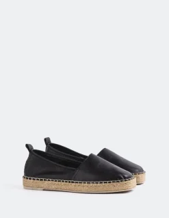 Espadrilles-L'INTERVALLE Medusa Black Leather