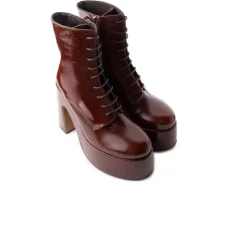 Platform|Ankle Boots-L'INTERVALLE Mellow Chestnut Leather