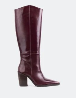 Tall Boots-L'INTERVALLE Melville Burgundy Leather