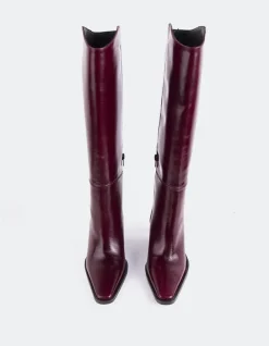 Tall Boots-L'INTERVALLE Melville Burgundy Leather