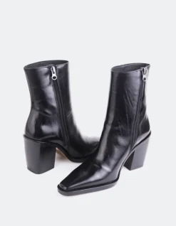 Ankle Boots-L'INTERVALLE Meraly Black Leather