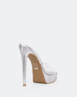 Platform|High Heels-L'INTERVALLE Meredith, Silver Clear/Vinyl Argenté