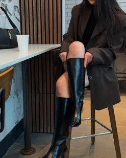 Tall Boots-L'INTERVALLE Merit Black Leather