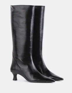 Tall Boots-L'INTERVALLE Merit Black Leather