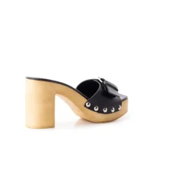 Wood Sandals|Mules-L'INTERVALLE Micro Black Leather