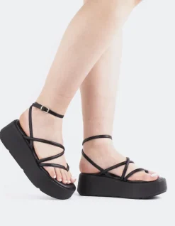 Platform-L'INTERVALLE Miel Black Leather