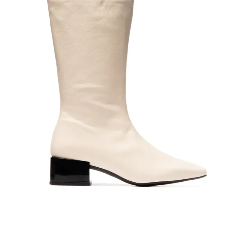 Ankle Boots-L'INTERVALLE Milton Off White Leather