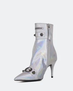 Ankle Boots-L'INTERVALLE Minaj Silver Mirror