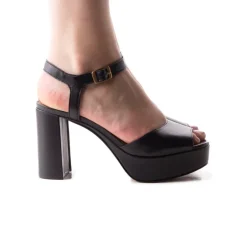 Platform-L'INTERVALLE Minorca Black Leather