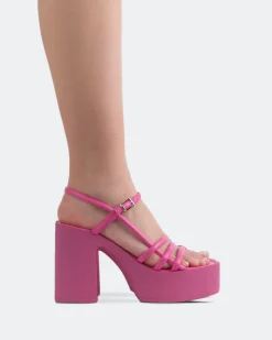 Strappy|Platform-L'INTERVALLE Minou Fucshia Leather